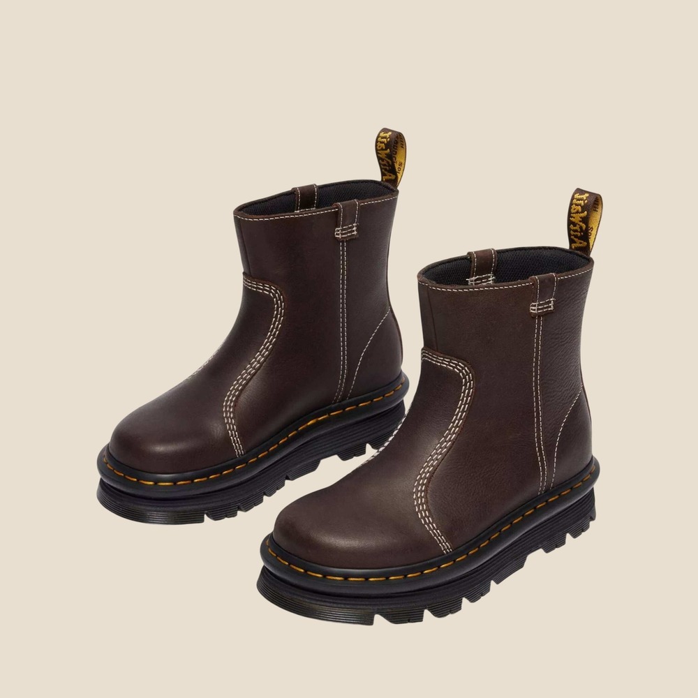 Dr Martens Zebzag Rigger Slip On Leather Boots Women's Size 9 NEW